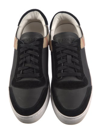 Burberry Exploded Check Pattern Leather Sneakers