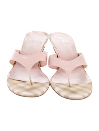 Burberry Nova Check Pattern Leather Slides