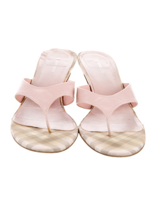 Burberry Nova Check Pattern Leather Slides