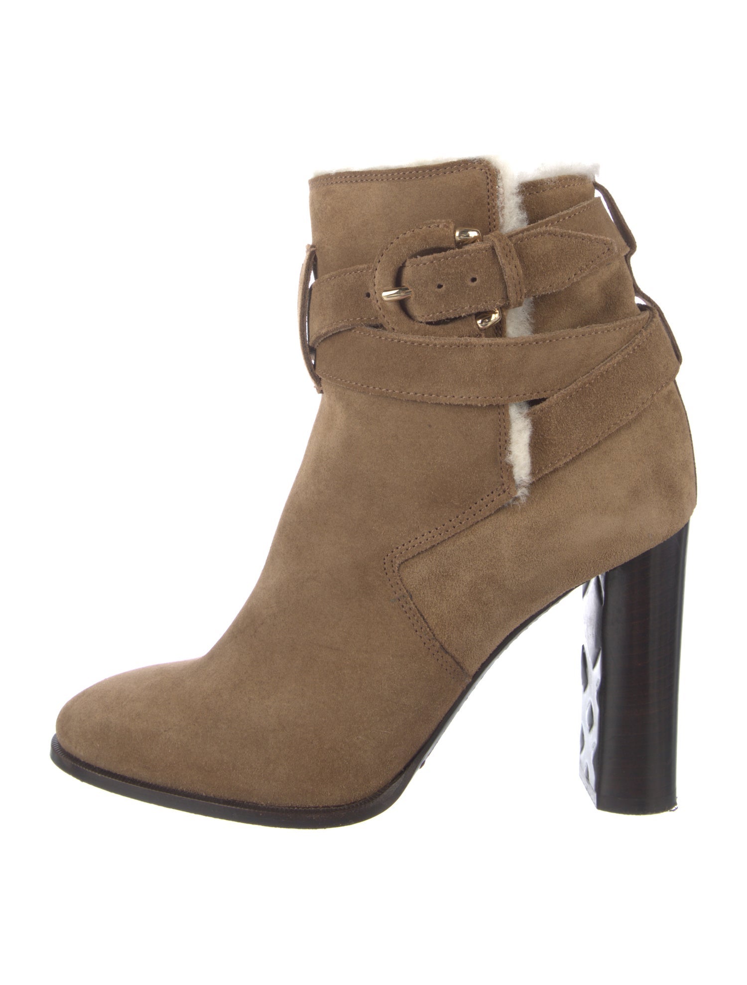 Burberry House Check Pattern Suede Boots