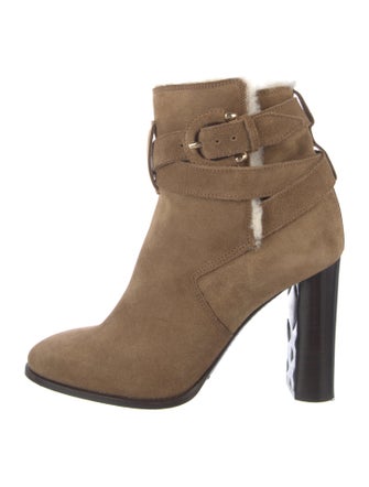 Burberry House Check Pattern Suede Boots