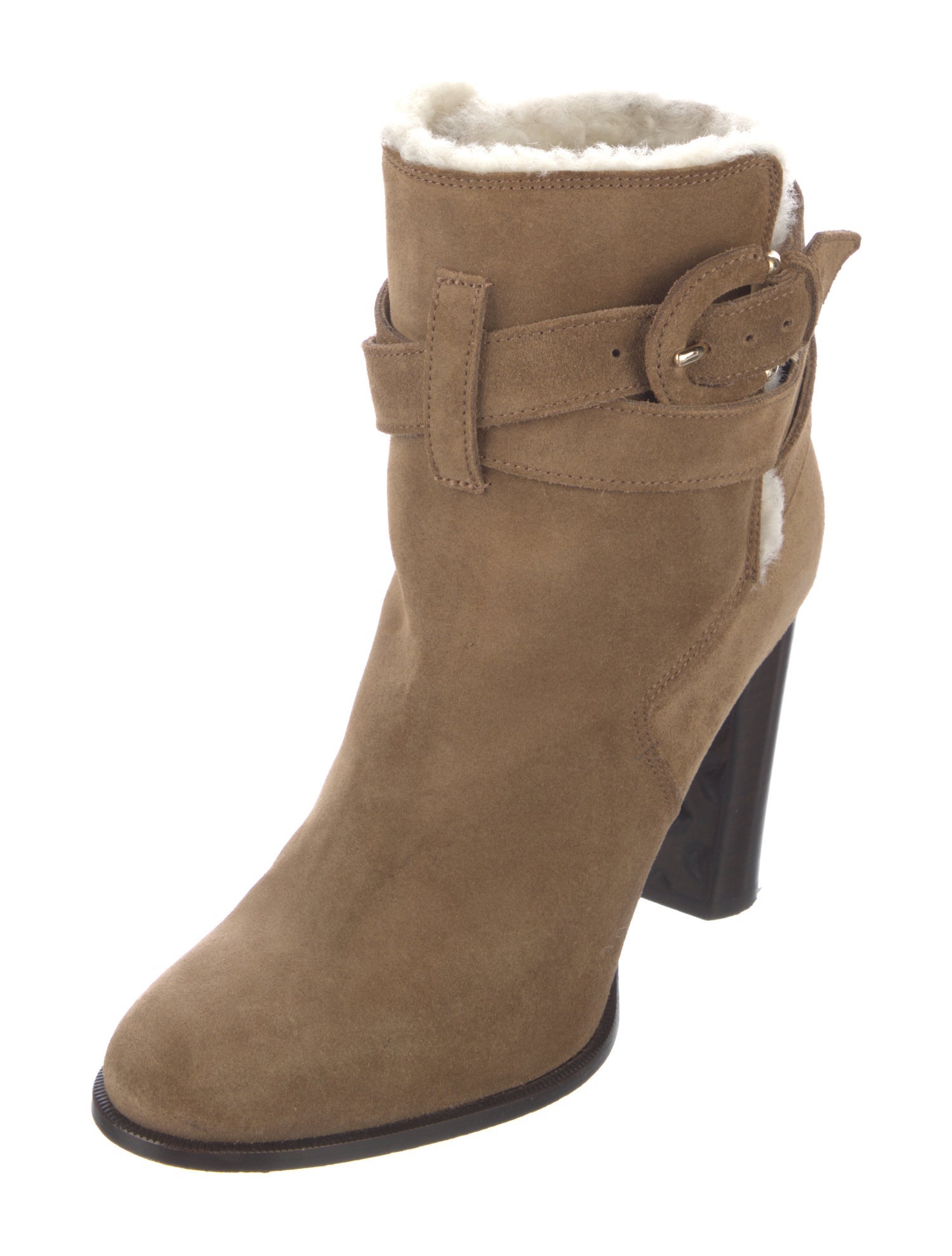 Burberry House Check Pattern Suede Boots