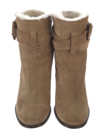 Burberry House Check Pattern Suede Boots