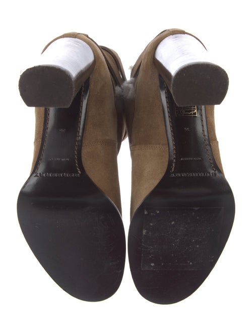 Burberry House Check Pattern Suede Boots