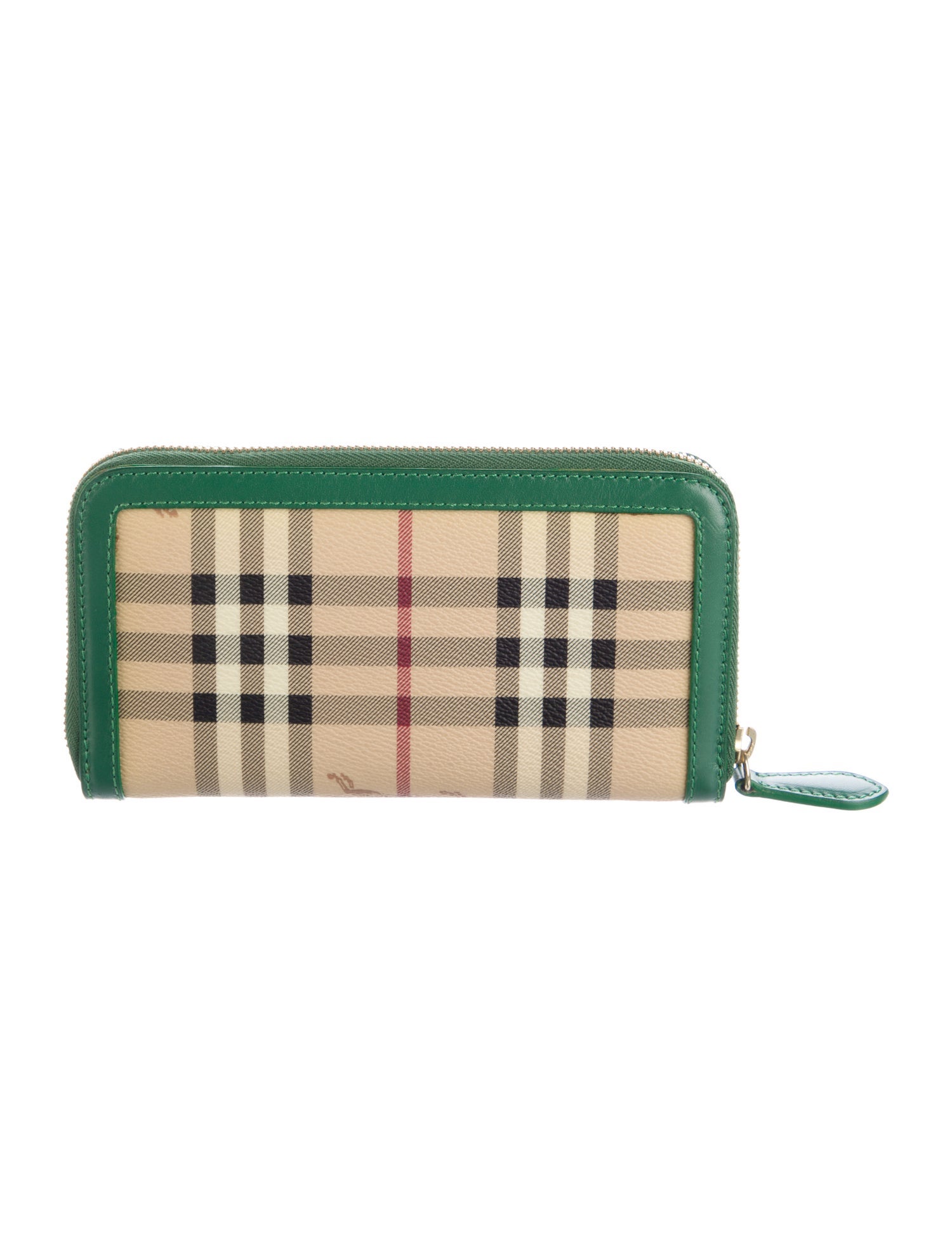 Burberry Haymarket Check Pattern Leather Continental Wallet