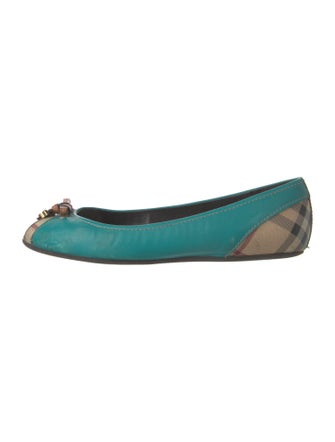 Burberry Leather Colorblock Pattern Flats