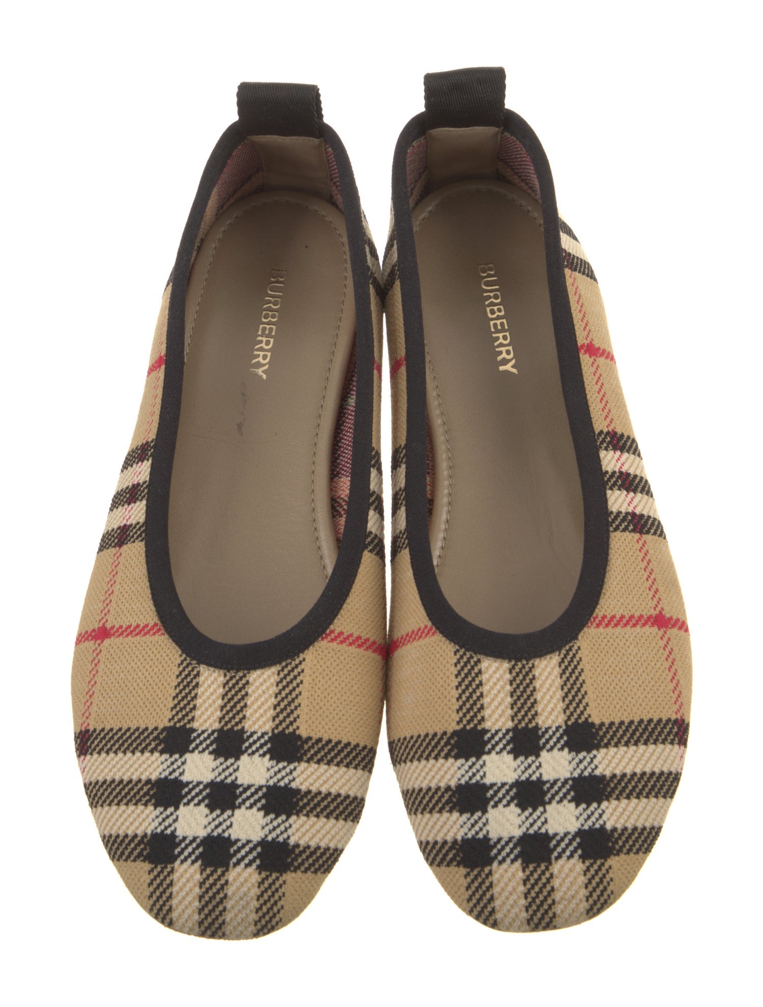 Burberry House Check Pattern Canvas Ballet Flats
