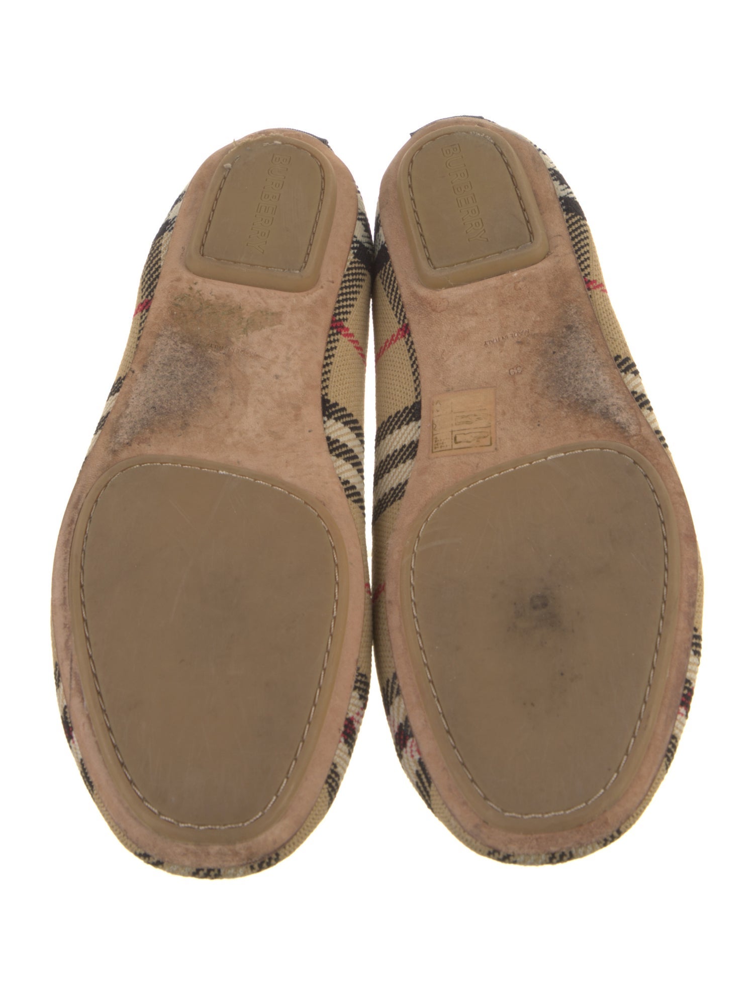 Burberry House Check Pattern Canvas Ballet Flats