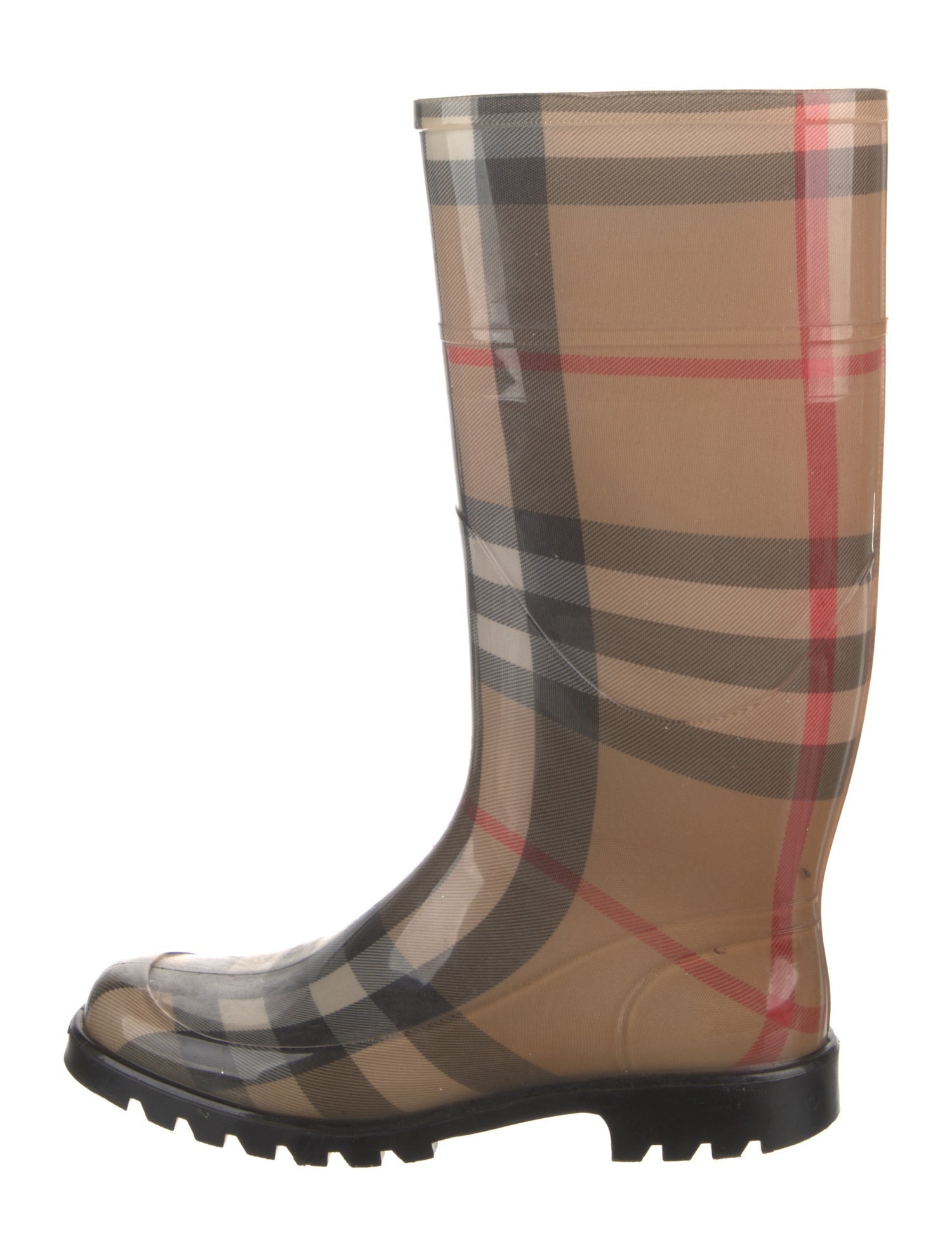 Burberry Nova Check Pattern Rubber Rain Boots