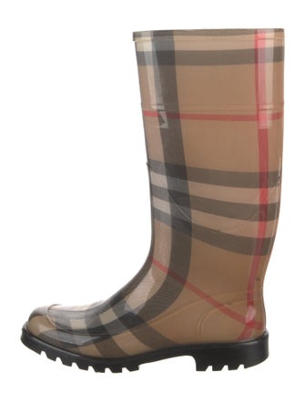 Burberry Nova Check Pattern Rubber Rain Boots