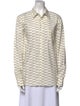 Burberry Printed Long Sleeve Button-Up Top