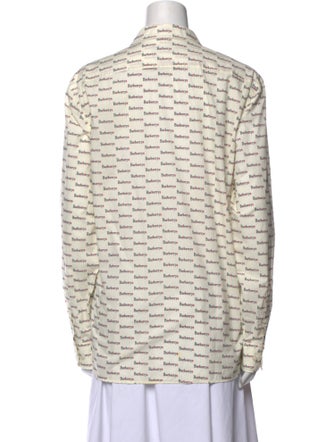 Burberry Printed Long Sleeve Button-Up Top