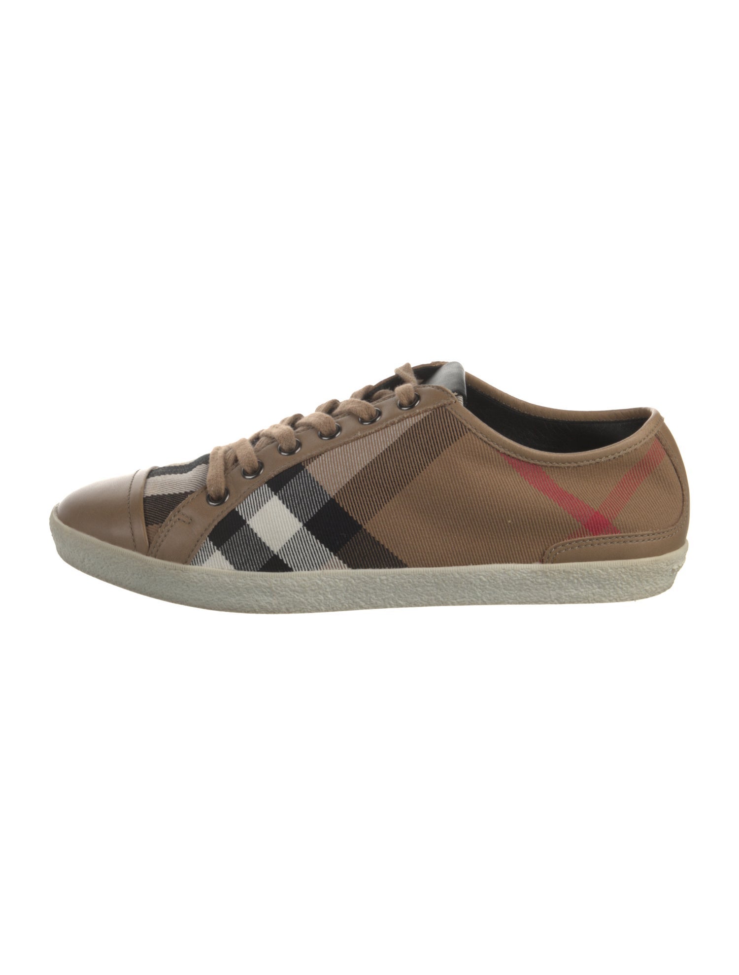 Burberry Canvas Plaid Print Sneakers