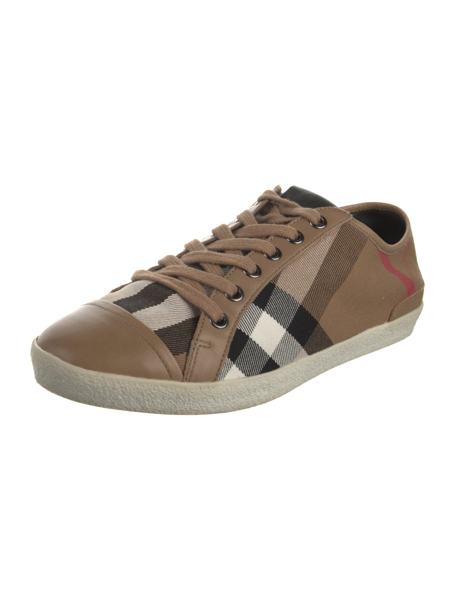 Burberry Canvas Plaid Print Sneakers