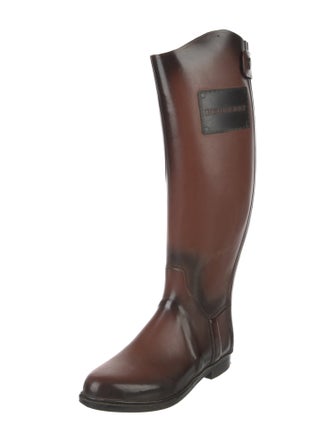 Burberry Rubber Colorblock Pattern Rain Boots
