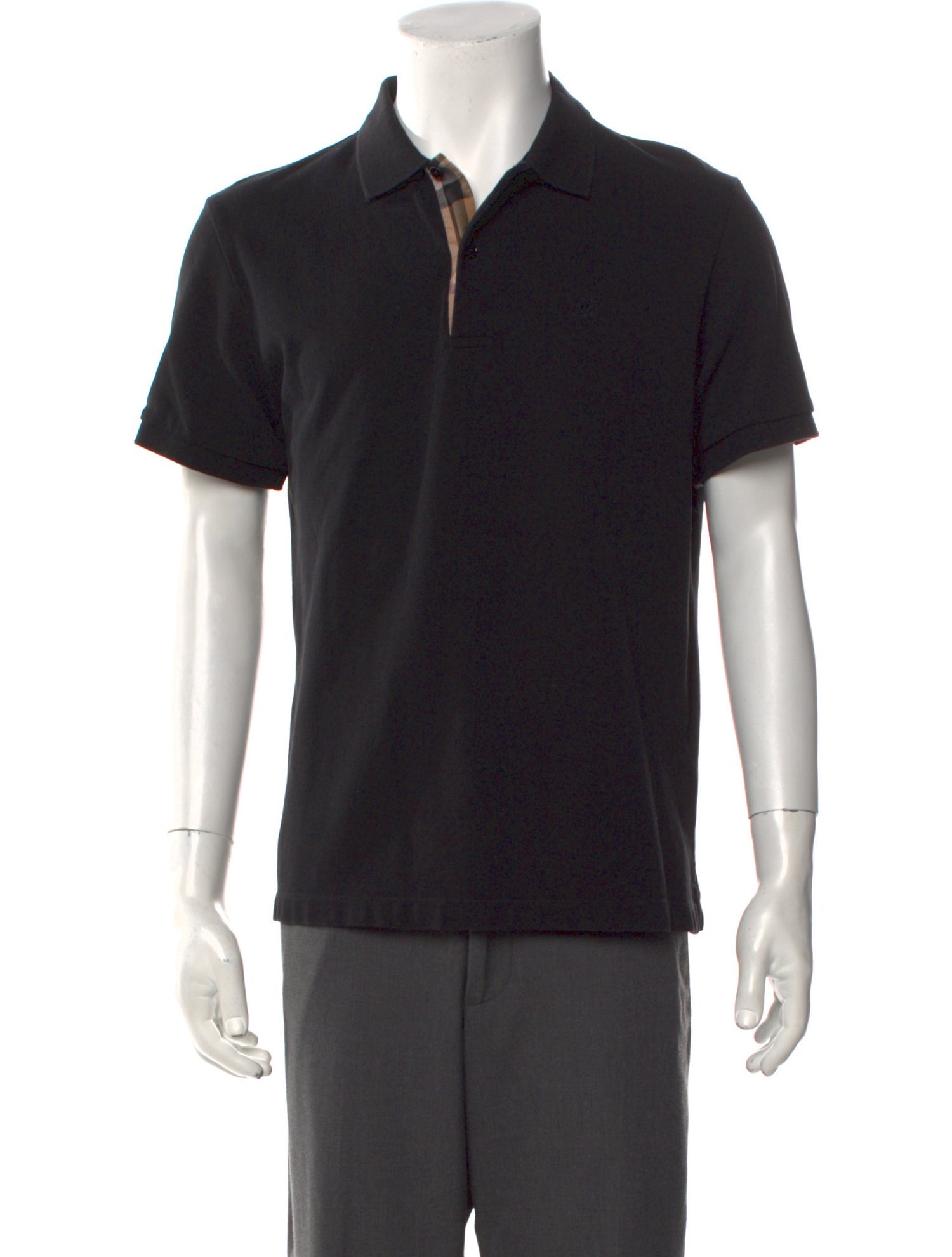 Burberry Nova Check Pattern Crew Neck Polo Shirt