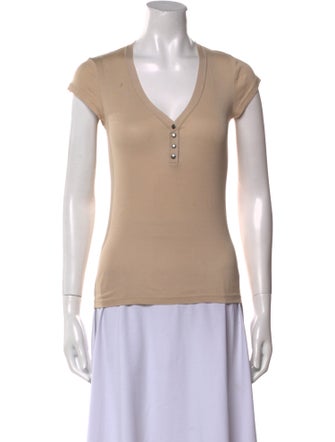 Burberry V-Neck Short Sleeve Top