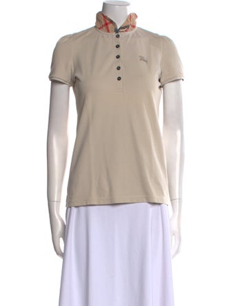 Burberry Brit Mock Neck Short Sleeve Polo