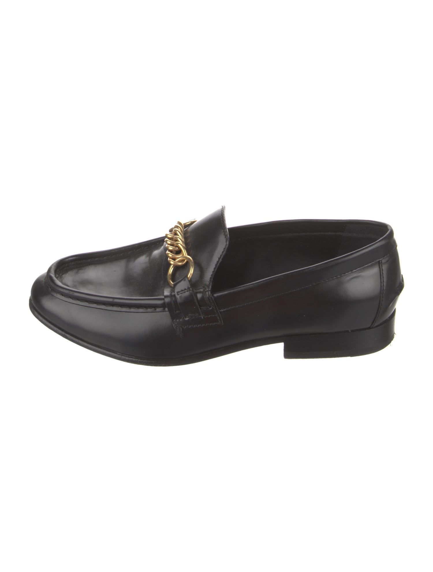 Burberry Leather Chain-Link Accents Loafers