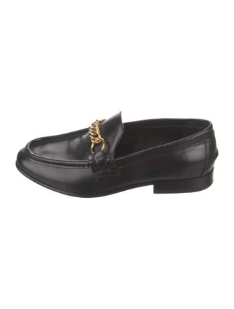 Burberry Leather Chain-Link Accents Loafers
