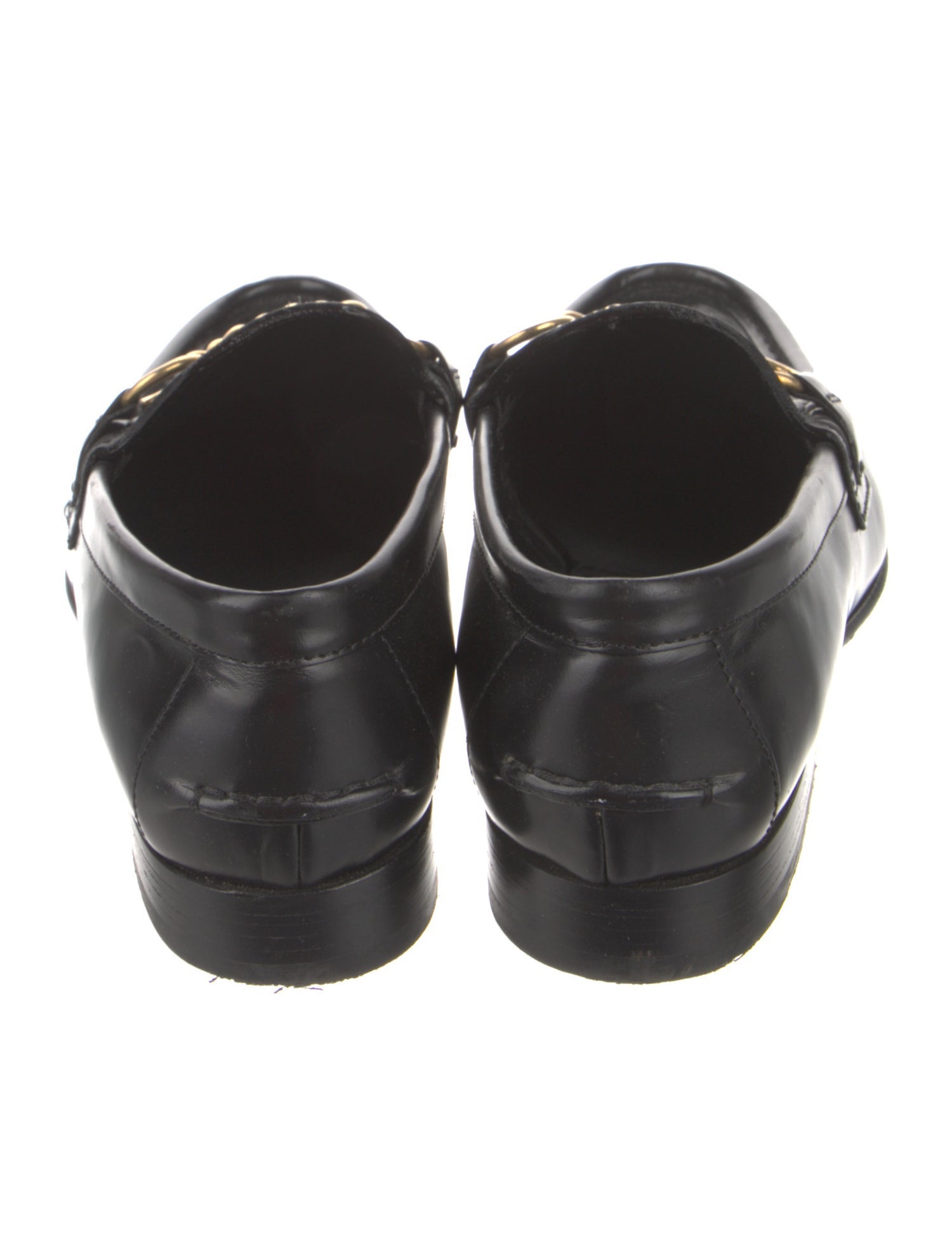 Burberry Leather Chain-Link Accents Loafers