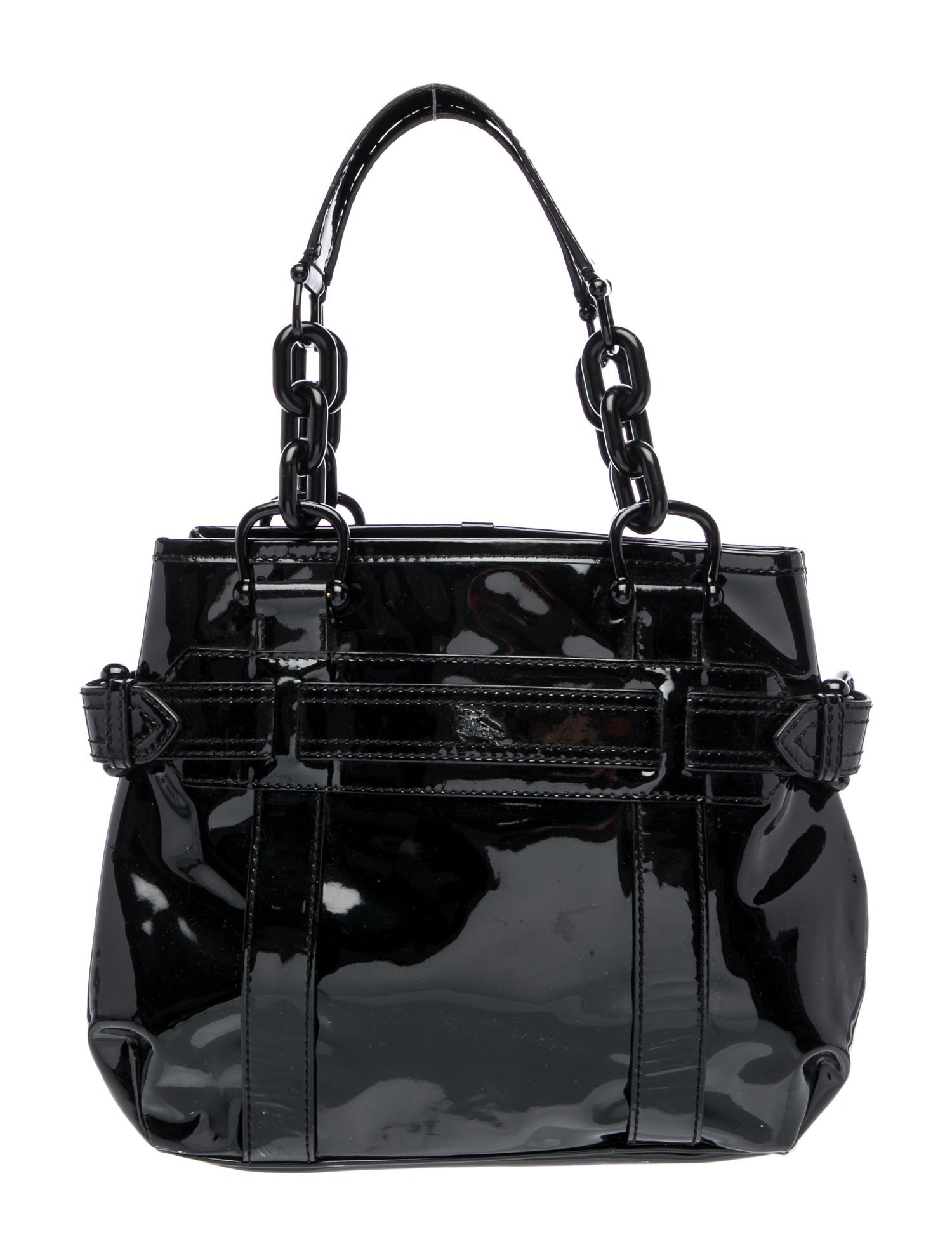 Burberry Patent Leather Chain Tote