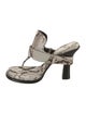 Burberry Python Animal Print T-Strap Sandals