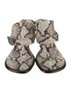 Burberry Python Animal Print T-Strap Sandals