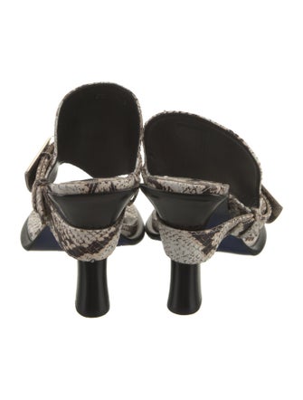 Burberry Python Animal Print T-Strap Sandals