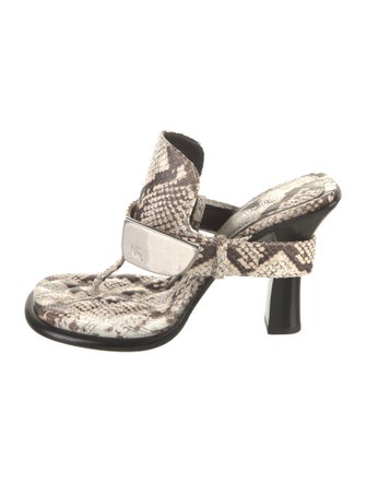 Burberry Embossed Leather Animal Print Slides