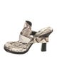 Burberry Embossed Leather Animal Print Slides