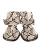 Burberry Embossed Leather Animal Print Slides