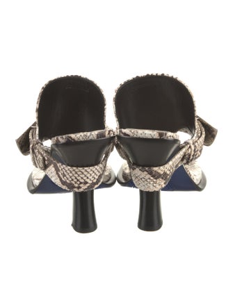 Burberry Embossed Leather Animal Print Slides