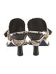 Burberry Embossed Leather Animal Print Slides