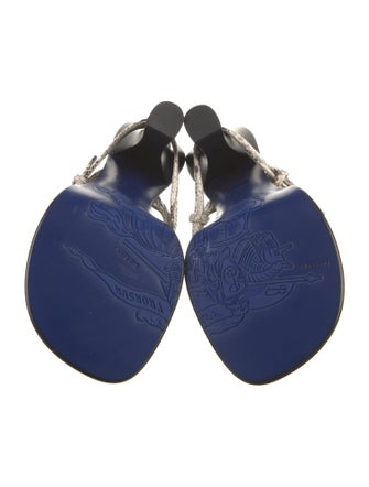 Burberry Embossed Leather Animal Print Slides