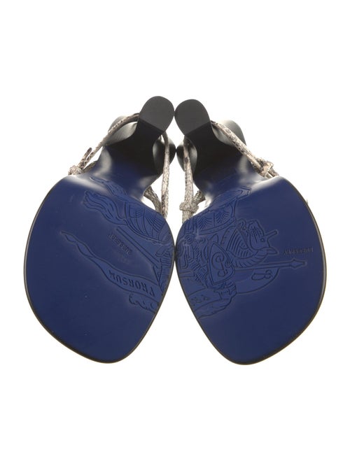 Burberry Embossed Leather Animal Print Slides