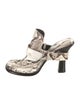 Burberry Embossed Leather Animal Print Slides