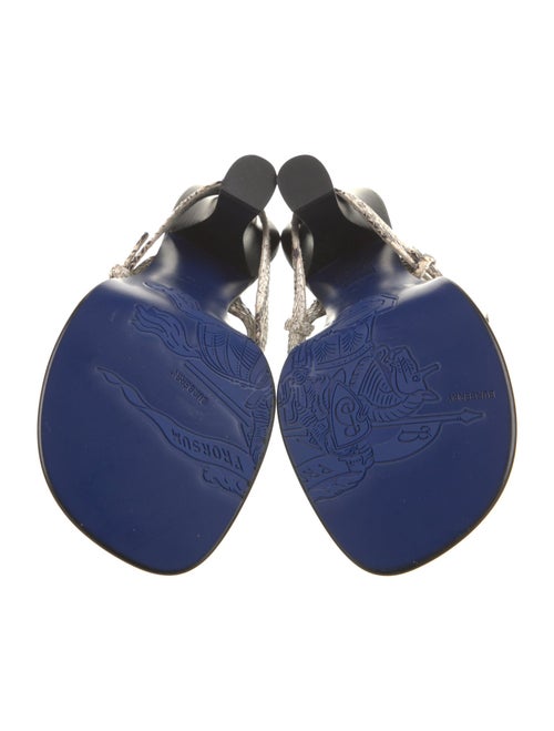 Burberry Embossed Leather Animal Print Slides