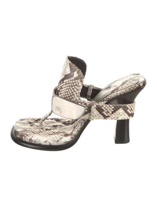 Burberry Embossed Leather Animal Print Slides