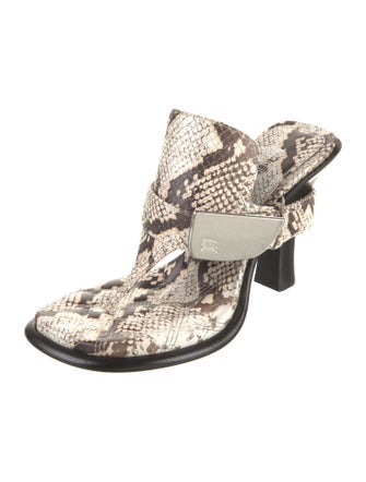 Burberry Embossed Leather Animal Print Slides