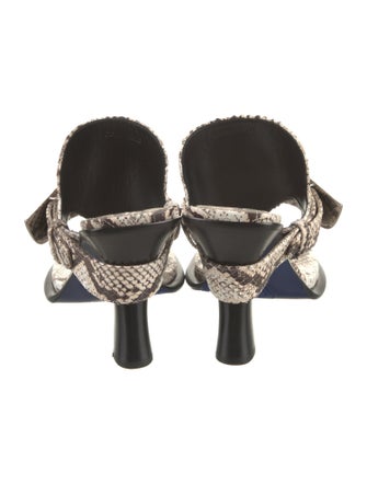 Burberry Embossed Leather Animal Print Slides