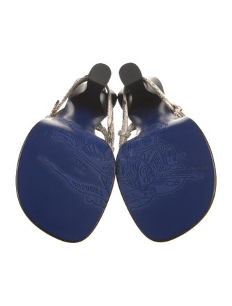 Burberry Embossed Leather Animal Print Slides