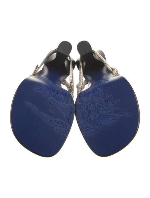 Burberry Embossed Leather Animal Print Slides