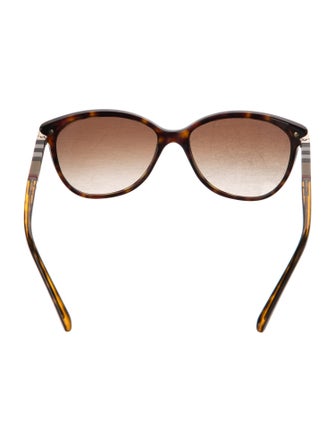 Burberry Nova Check Pattern Cat-Eye Sunglasses