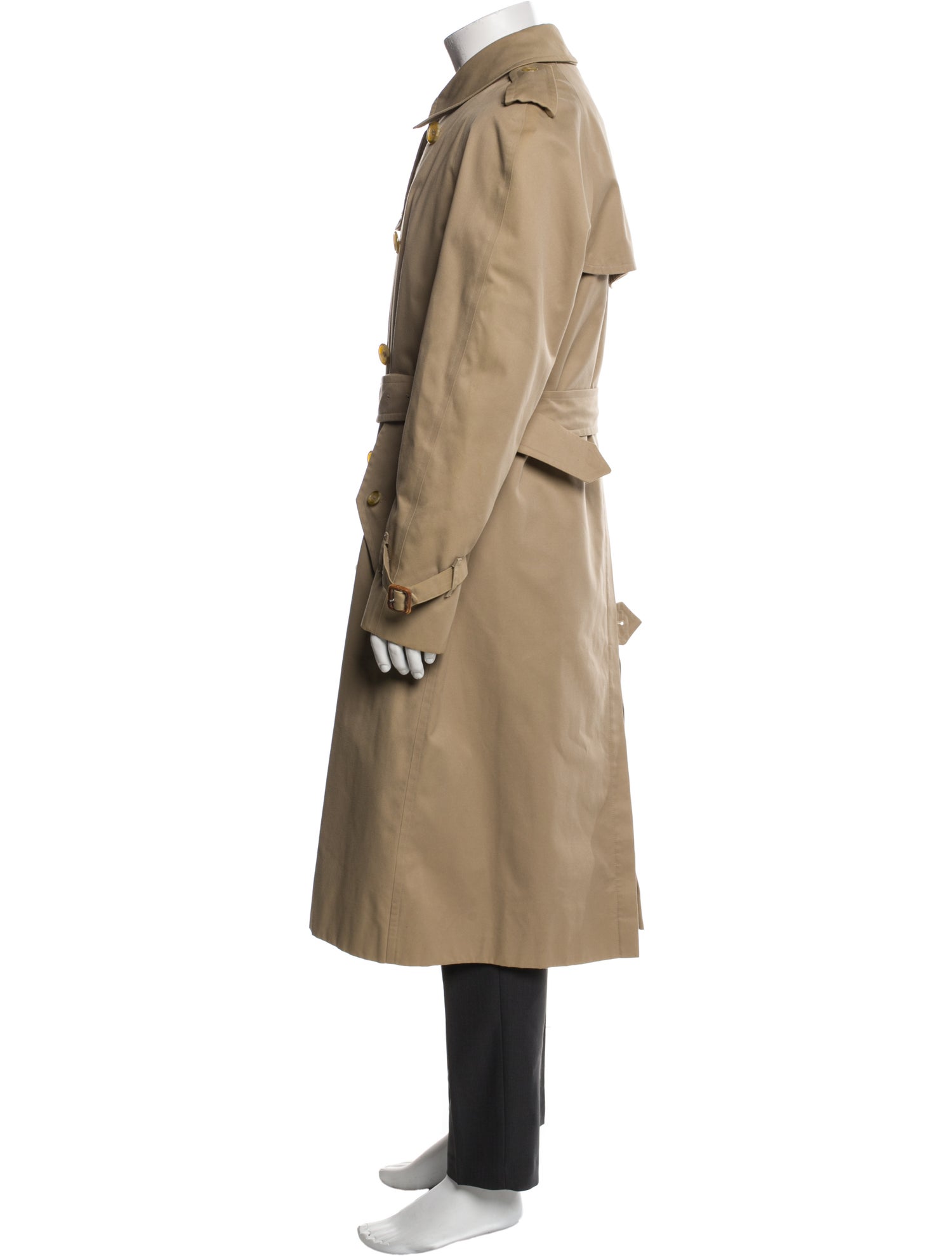 Burberry's House Check Pattern Wool Trench Coat