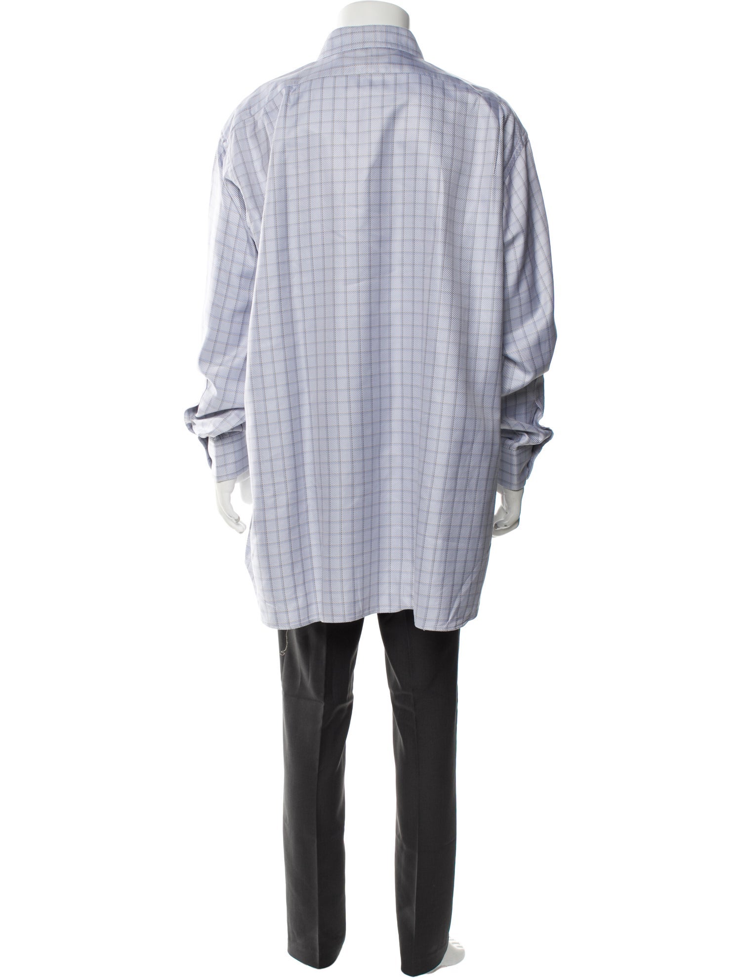 Burberry Plaid Print Long Sleeve Dress Shirt