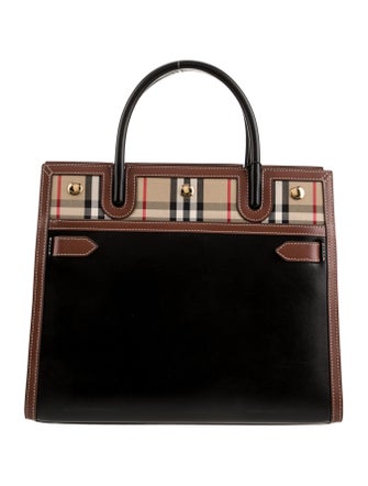 Burberry Leather Top Handle Bag