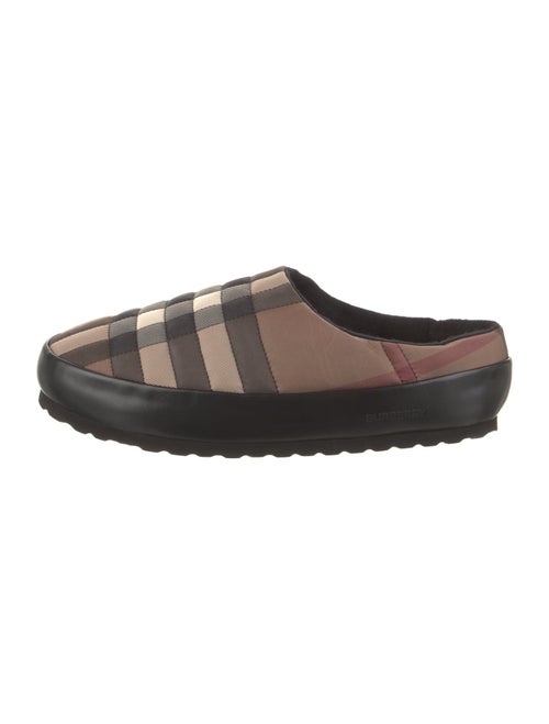 Burberry Nylon Plaid Print Slippers