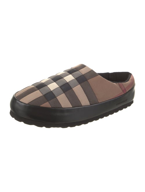 Burberry Nylon Plaid Print Slippers