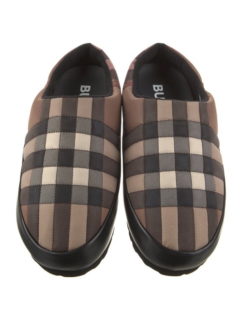 Burberry Nylon Plaid Print Slippers
